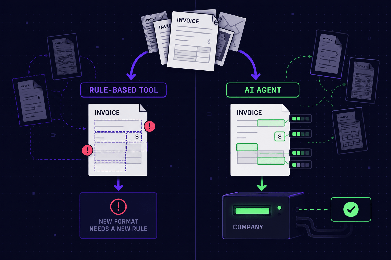 Rule-Based Tool vs AI Agent Invoice Processing