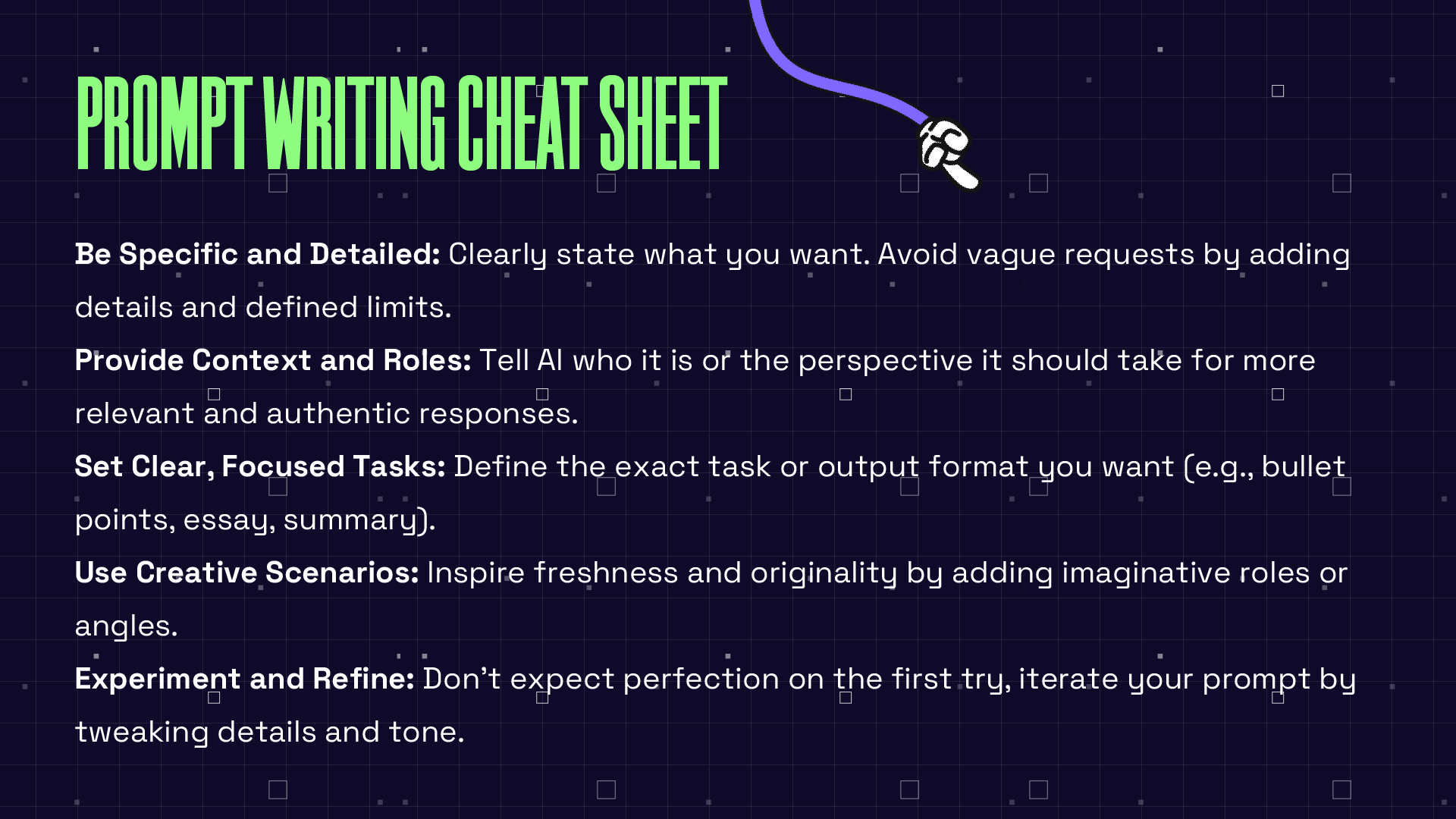 mygom prompt writing cheat sheet