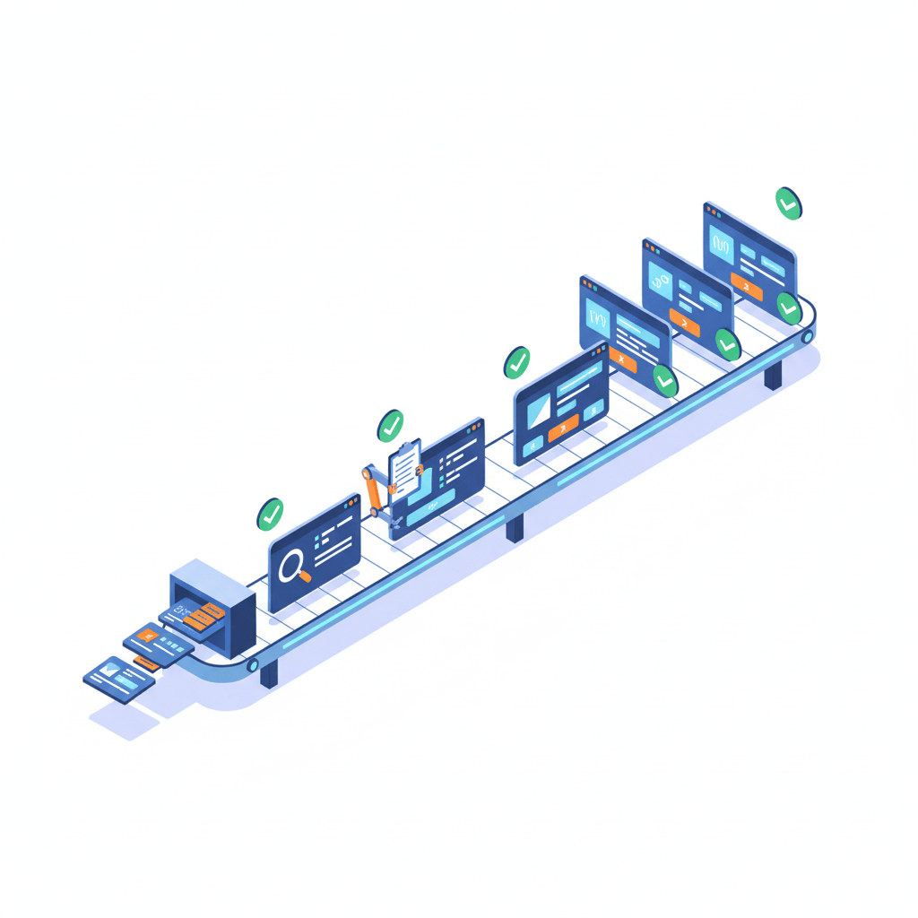 Assembly line turning requirements into polished, tested UI screens.