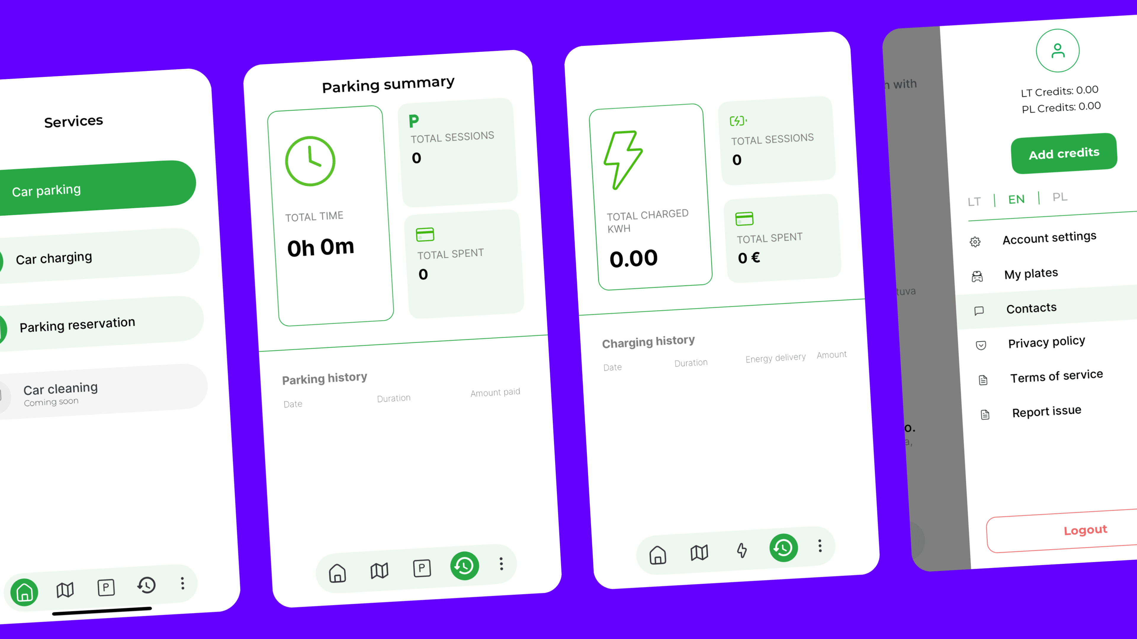 urban parking platform screenshots